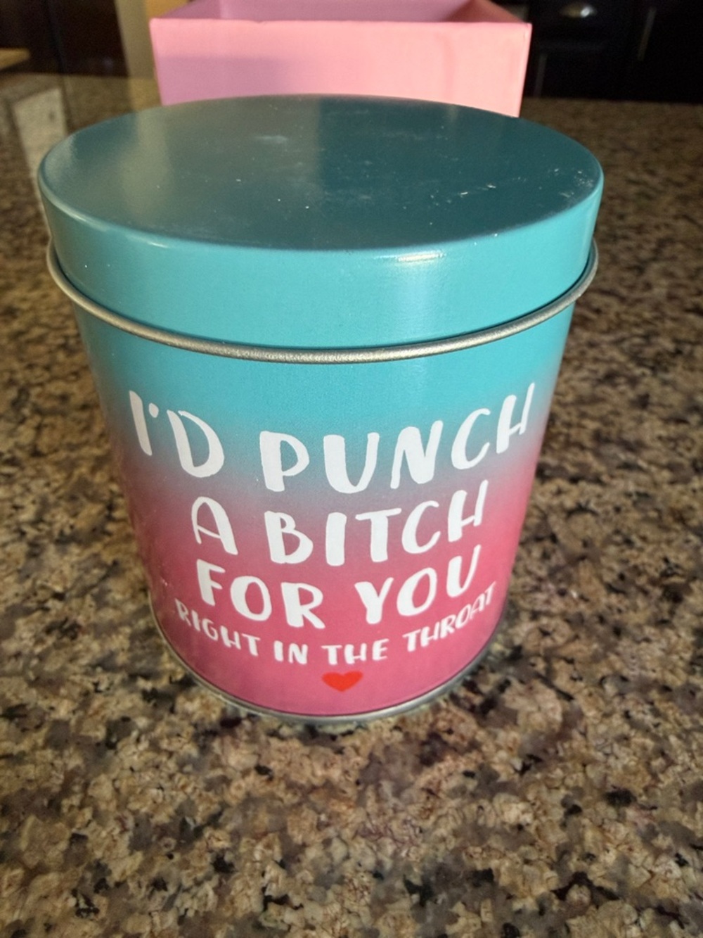 Funny Candle Gift “I’d punch a b**% for you” new in box